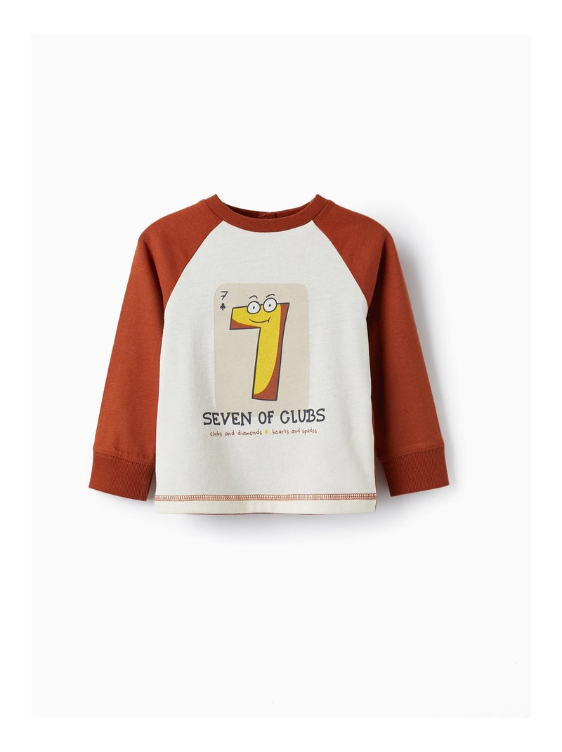 Cotton T-Shirt for Baby Boys manches longues  ACE CLUBS Orange clémentine - Kiabi
