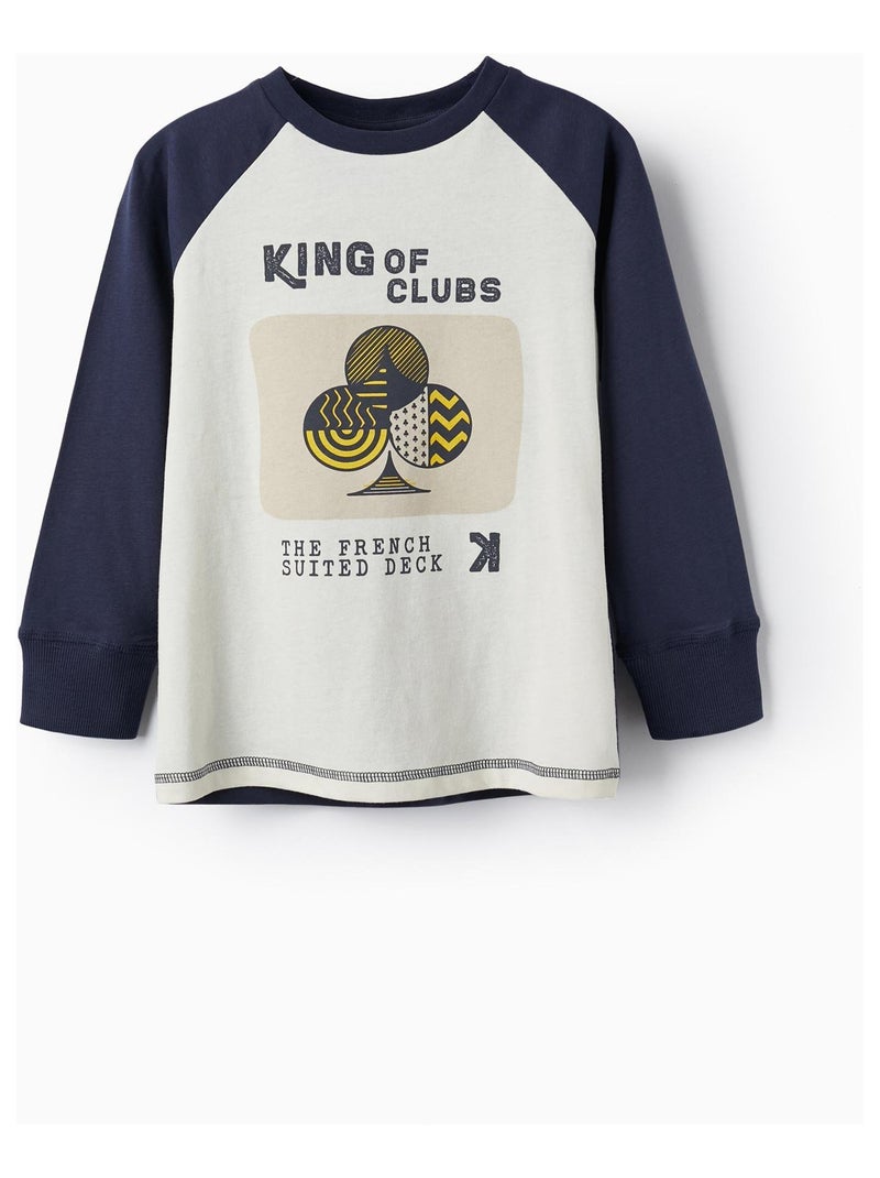 Cotton T-Shirt for Boys 'King of Clubs' manches longues  ACE CLUBS Bleu foncé - Kiabi