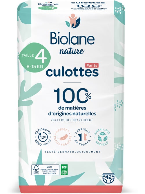 Couches-culottes écologiques taille 4 (8 à 15 kg) – 42 couches biolane - Kiabi