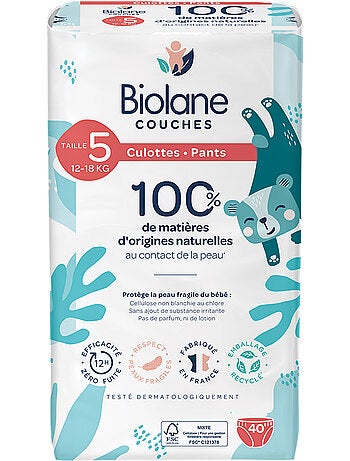 Couches culottes écologiques taille 5 de 12 à 18kg - 40 couches