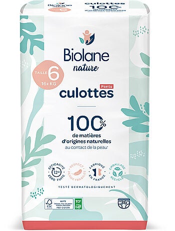 Couches-culottes écologiques taille 6 (16+ kg) - 36 couches biolane