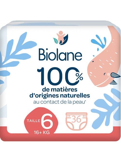 Couches culottes écologiques taille 6 16+kg - 36 couches - Kiabi Couches culottes écologiques taille 6 16+kg - 36 couches - Kiabi