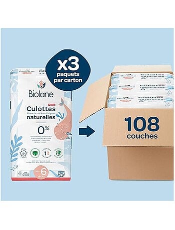 Couches culottes taille 6 (3 paquets - 108 couches)