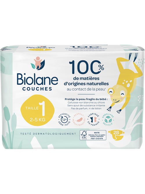 Couches écologiques taille 1 de 2 à 5kg - 28 couches - Kiabi Couches écologiques taille 1 de 2 à 5kg - 28 couches - Kiabi