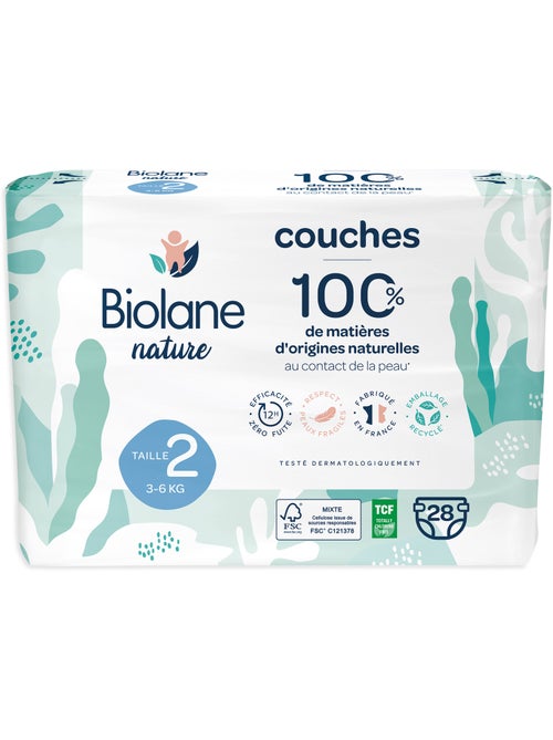 Couches écologiques taille 2 (3 à 6 kg) – 28 couches biolane - Kiabi Couches écologiques taille 2 (3 à 6 kg) – 28 couches biolane - Kiabi