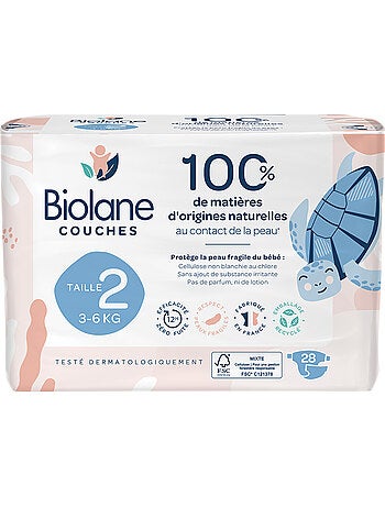 Couches écologiques taille 2 de 3 à 6kg - 28 couches