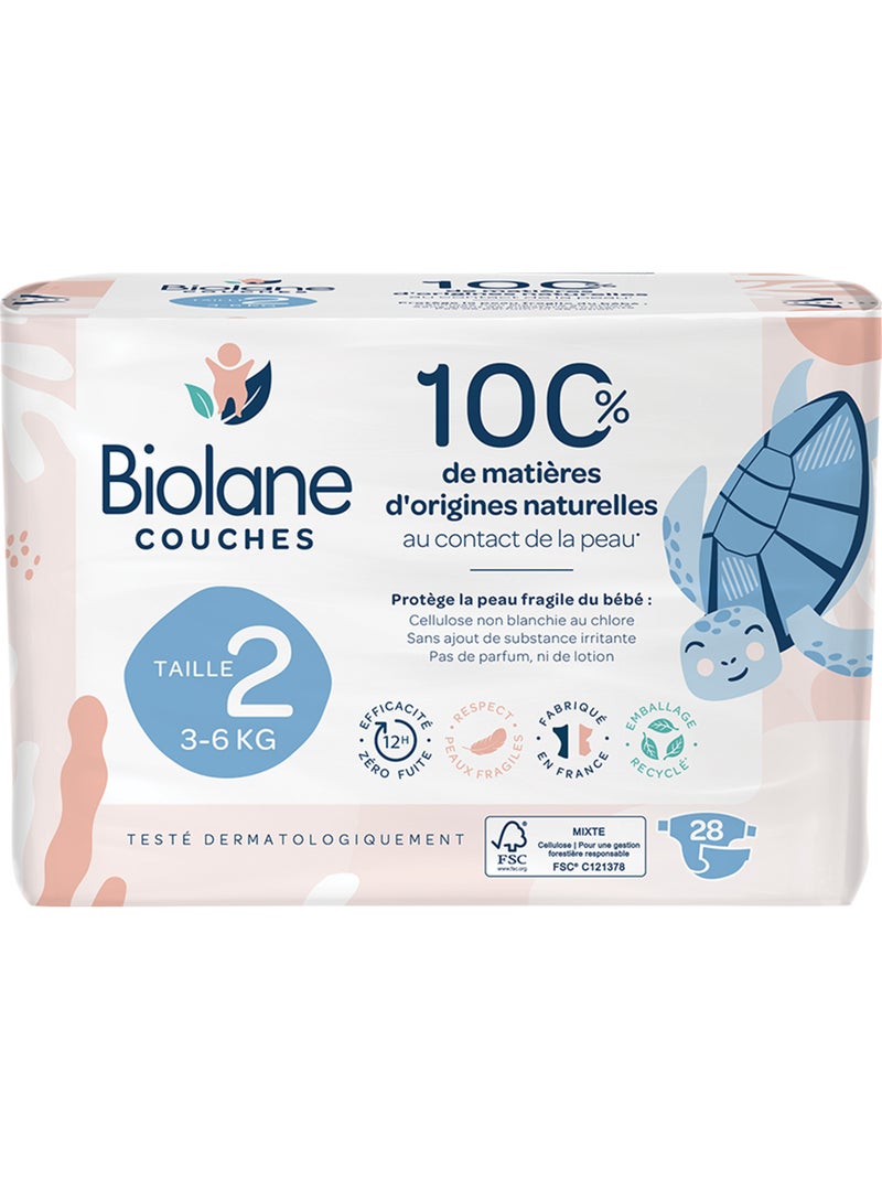 Couches écologiques taille 2 de 3 à 6kg - 28 couches N/A - Kiabi