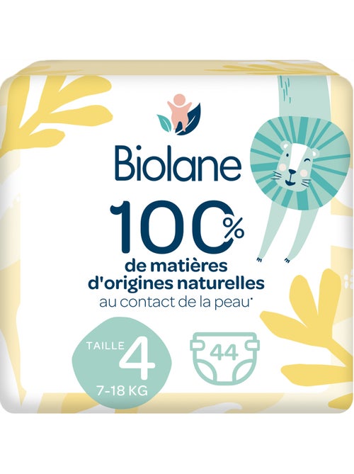 Couches écologiques taille 4 de 7 à 18kg - 44 couches biolane - Kiabi
