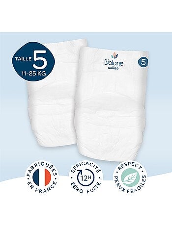 Couches écologiques taille 5 (11 à 25 kg) - 40 couches biolane