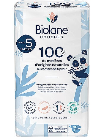 Couches écologiques taille 5 de 11 à 25kg - 40 couches