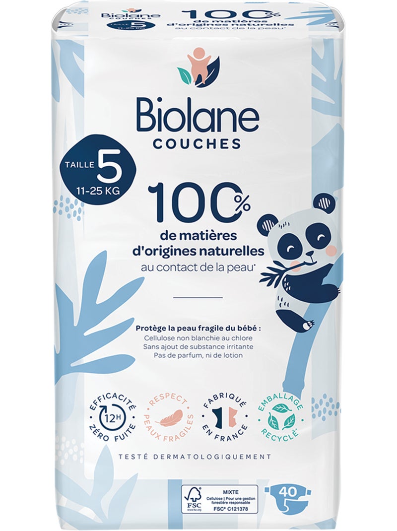 Couches écologiques taille 5 de 11 à 25kg - 40 couches N/A - Kiabi
