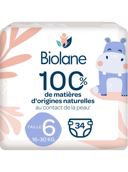 Couches écologiques taille 6 de 16+kg - 34 couches biolane - Kiabi