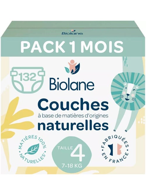 Couches taille 4 (3 paquets - 132 couches) biolane - Kiabi Couches taille 4 (3 paquets - 132 couches) biolane - Kiabi