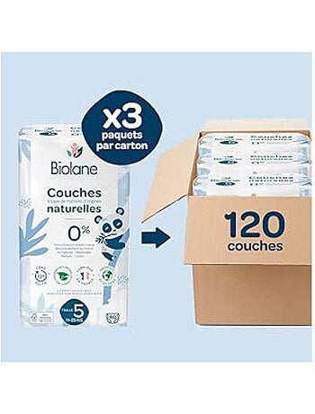 Couches taille 5 (3 paquets - 120 couches)