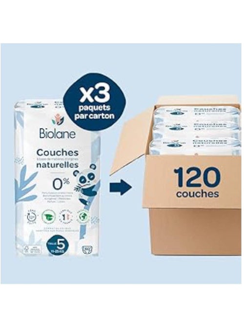 Couches taille 5 (3 paquets - 120 couches) - Kiabi Couches taille 5 (3 paquets - 120 couches) - Kiabi