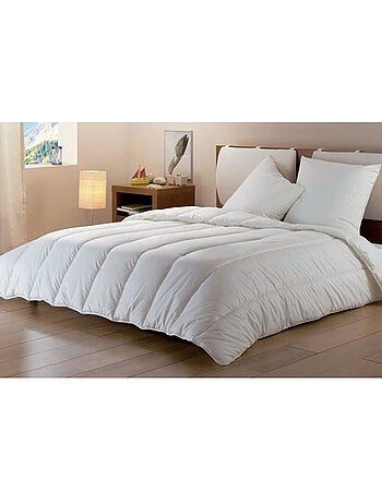 Couette - blanc - 220 x 240 cm - tempérée - 300g/m² - polyester siliconé