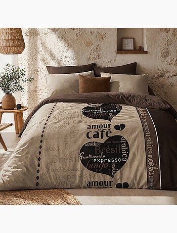 Couette 100 % polyester amour de café