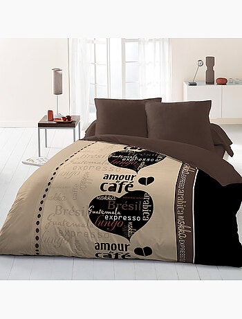 Couette 100 % polyester amour de café