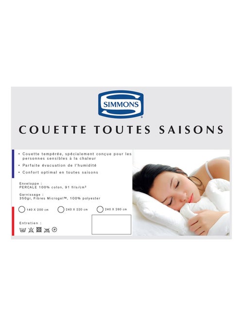 Couette 4 saisons percale 350g - Kiabi