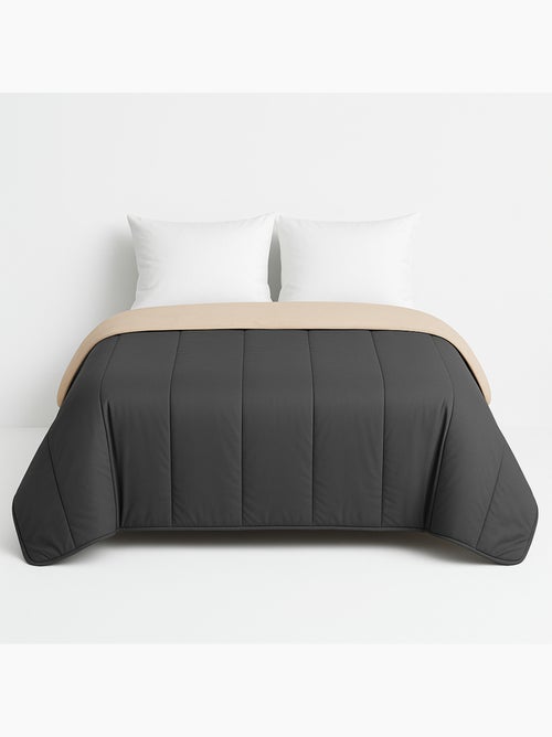 Couette bicolore Gris / Lin - 2 personnes 220 x 240 - Kiabi Couette bicolore Gris / Lin - 2 personnes 220 x 240 - Kiabi