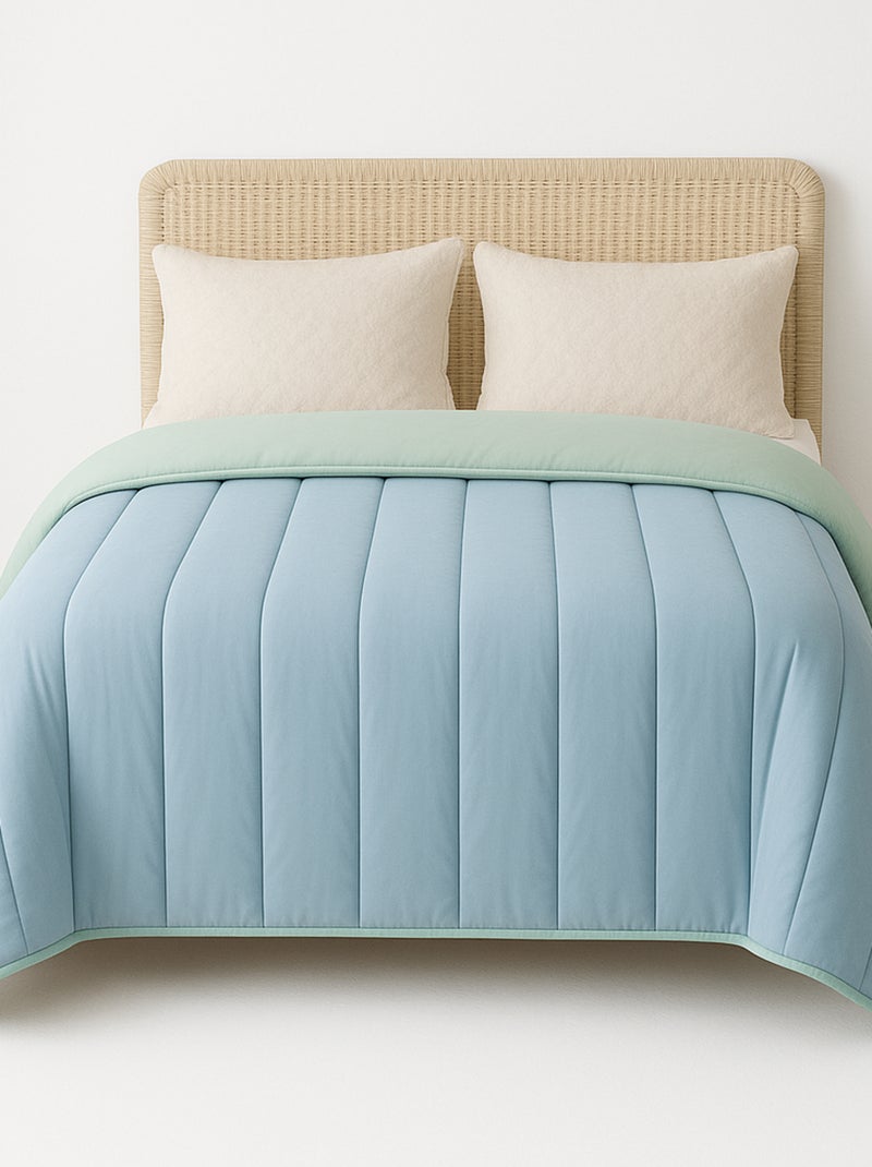 Couette Bicolore Légère Bleu Vert - Kiabi