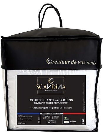 Couette blanche en coton GREENSPHERE, par Scandina. Fabrication française