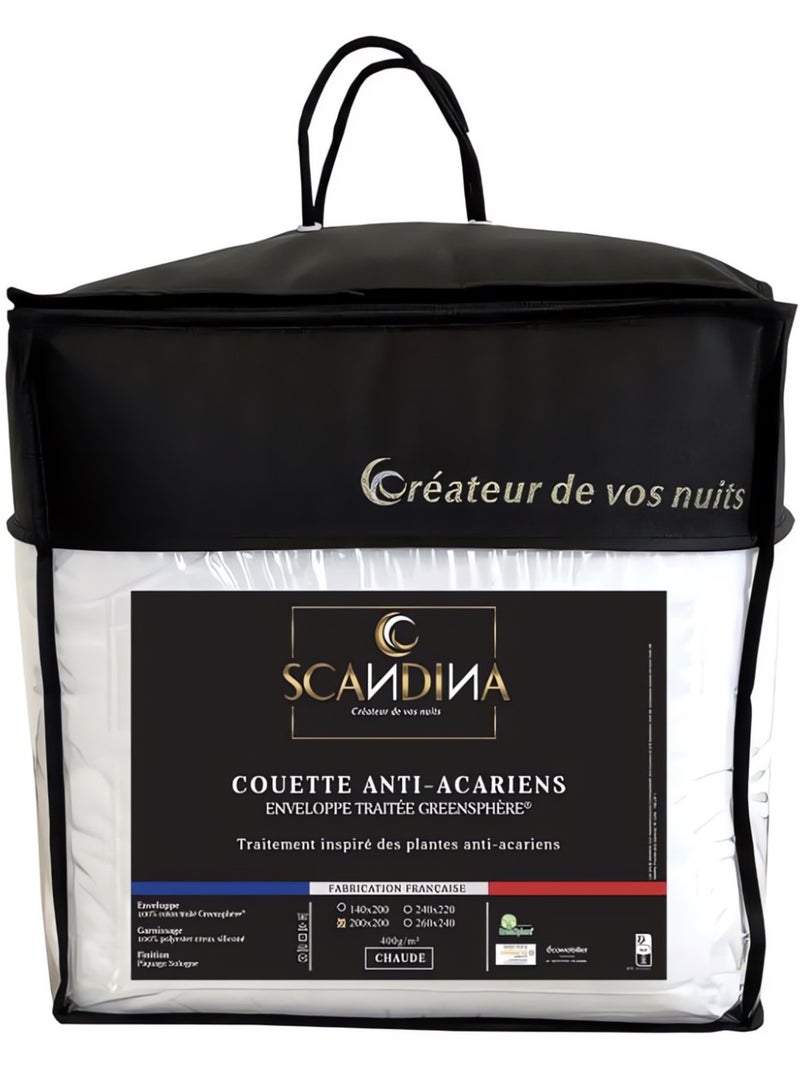 Couette blanche en coton GREENSPHERE, par Scandina. Fabrication française Blanc - Kiabi