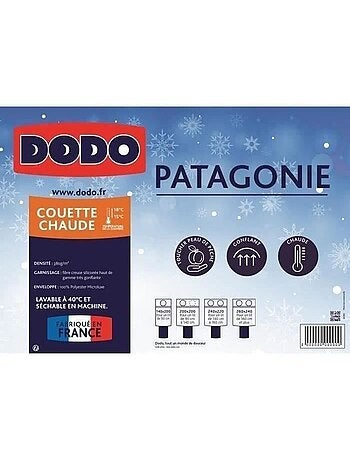 Couette Chaude - DODO - PATAGONIE - 220 x 240 cm - Blanc