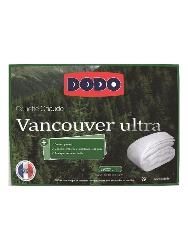 Couette Chaude - DODO - Vancouver Ultra - 220 x 240 cm - Blanc Blanc - Kiabi