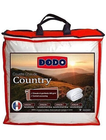 Couette chaude 400gr/m² - dodo - country - 240 x 260 cm - blanc