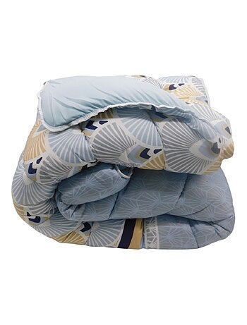 Couette chaude imprimée Thébès / Uni bleu