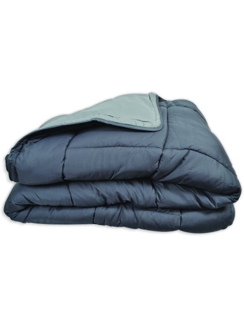 Couette chaude microfibre bicolore 400 gr/m2 Bleu paon - Kiabi