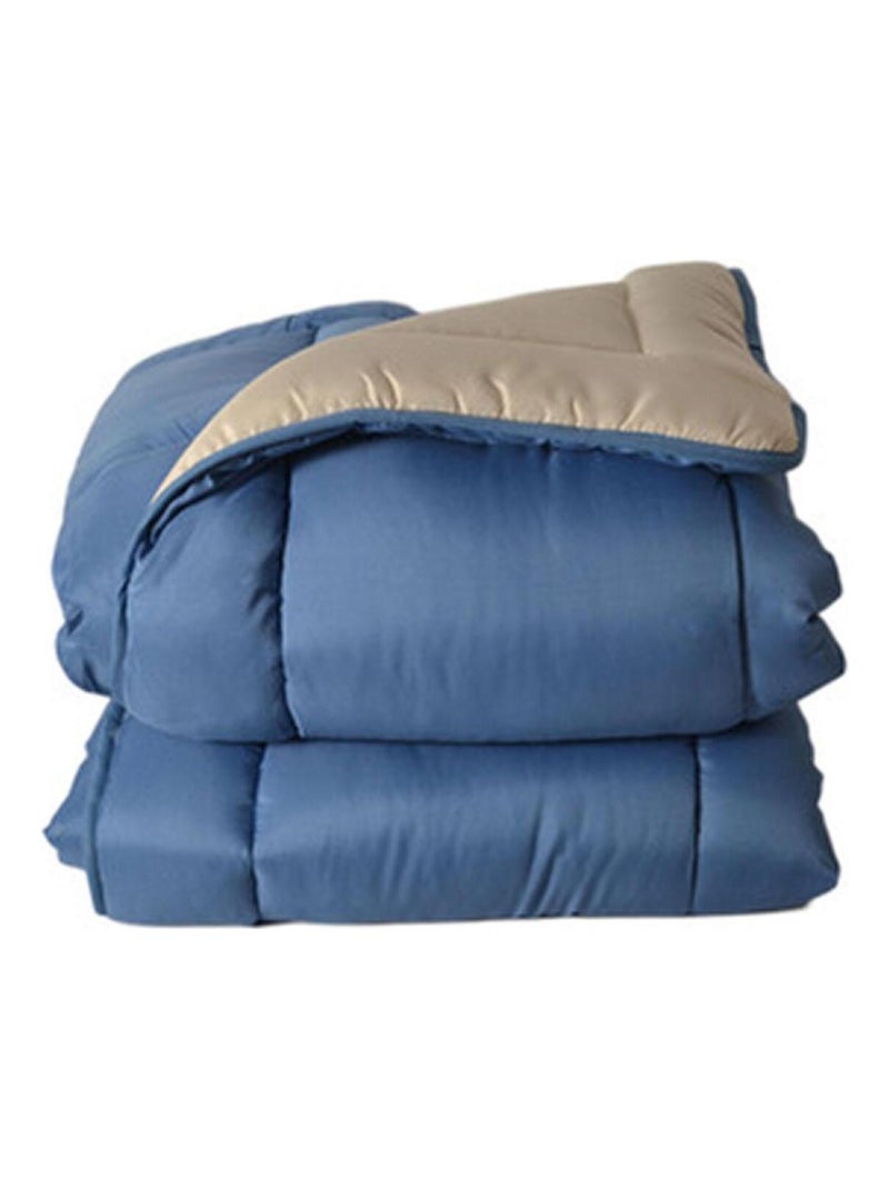 Couette chaude microfibre bicolore 400 gr/m2 Bleu pétrole - Kiabi