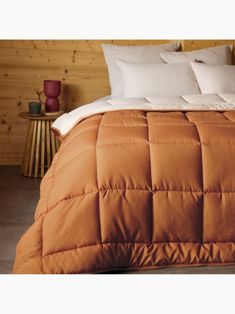 Couette chaude microfibre bicolore 400 gr/m2 Cuivre - Kiabi