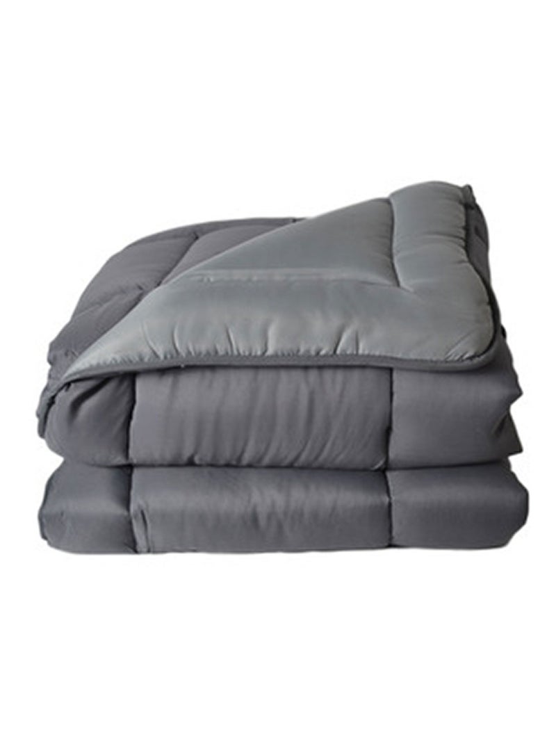 Couette chaude microfibre bicolore 400 gr/m2 Gris perle - Kiabi