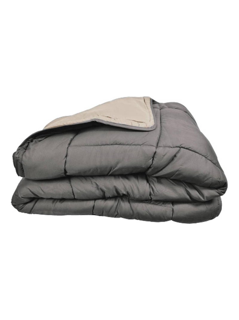 Couette chaude microfibre bicolore 400 gr/m2 Gris perle - Kiabi