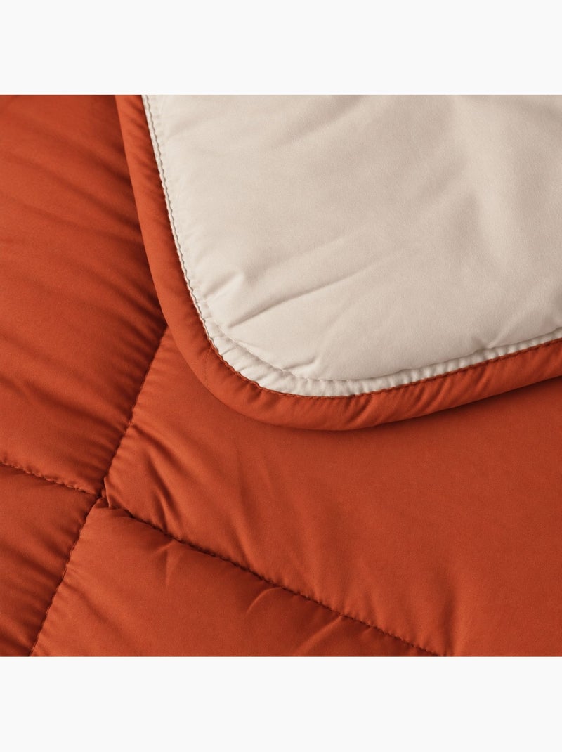 Couette chaude microfibre bicolore 400 gr/m2 Orange - Kiabi