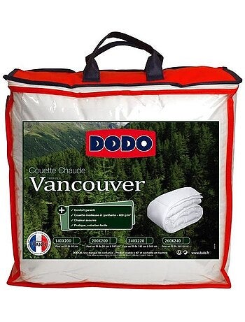 Couette chaude vancouver 400gr/m² - dodo - 140 x 200 cm - blanc