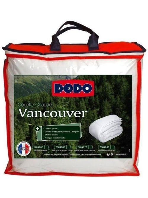 Couette Chaude Vancouver 400gr/m² - DODO - 220 x 240 cm - Blanc - Kiabi