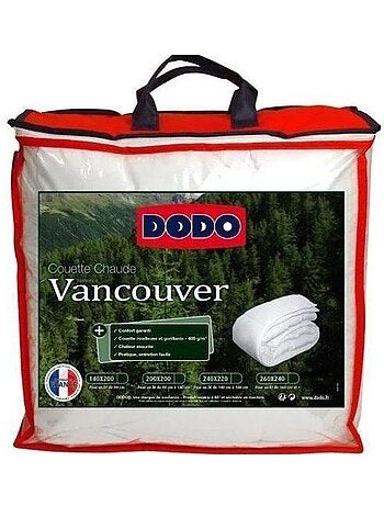 Couette chaude vancouver 400gr/m² - dodo - 240 x 260 cm - blanc