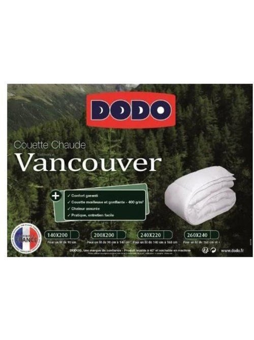 Couette chaude vancouver 400gr/m² - dodo - 240 x 260 cm - blanc - Kiabi Couette chaude vancouver 400gr/m² - dodo - 240 x 260 cm - blanc - Kiabi
