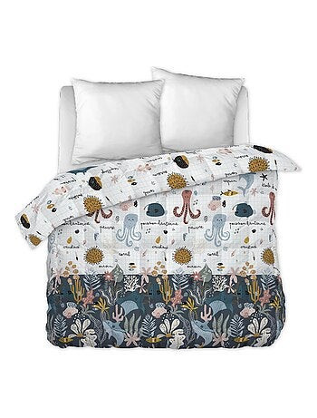 Couette coton imprimee Octopia le poulpe