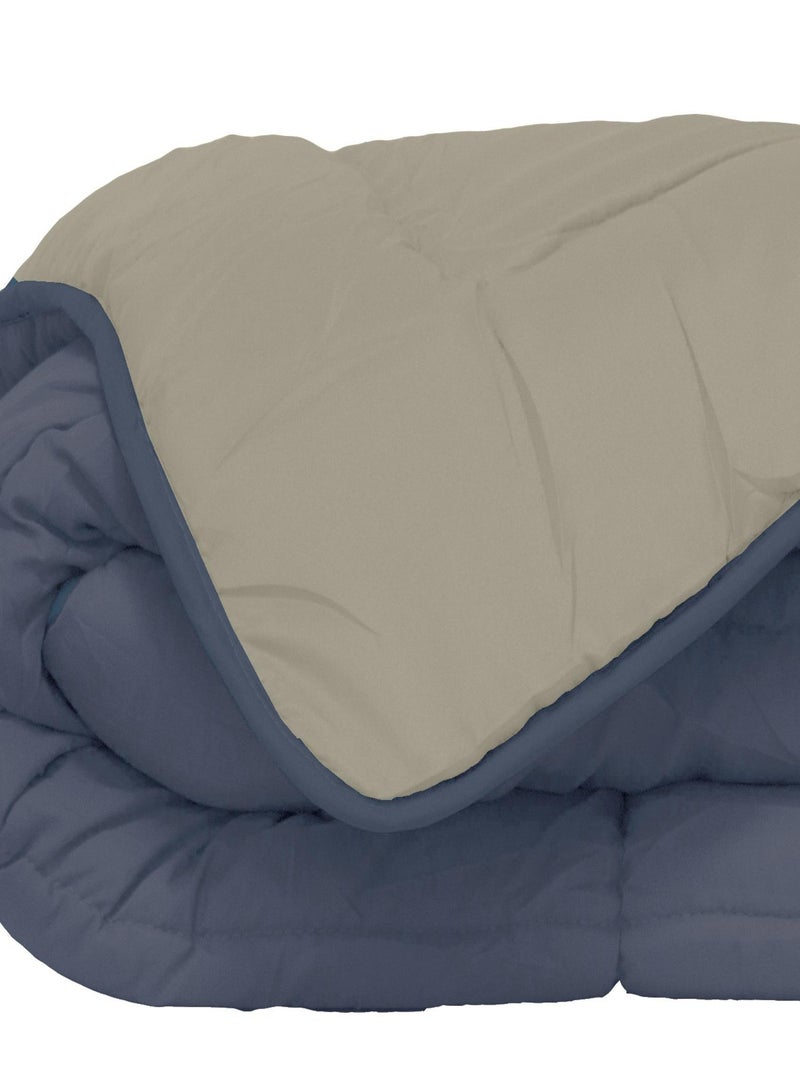 Couette d'été en microfibre bicolore Bleu pétrole - Kiabi