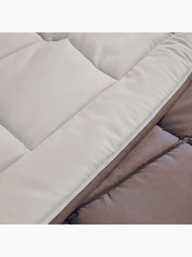 Couette d'été en microfibre bicolore Taupe - Kiabi