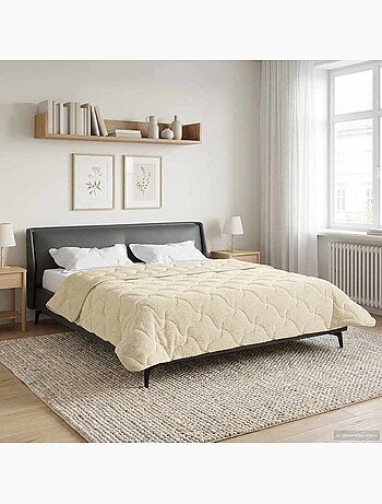 Couette d’été matelassée microfibre effet teddy anthracite - vidaxl