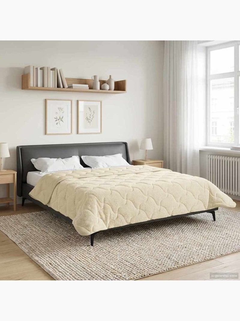 Couette d’été matelassée microfibre effet teddy anthracite - vidaxl Crème - Kiabi
