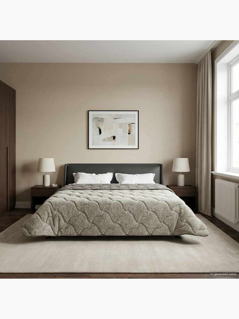 Couette d’été matelassée microfibre effet teddy anthracite - vidaxl Gris clair - Kiabi
