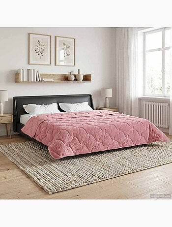 Couette d’été matelassée microfibre effet teddy anthracite - vidaxl
