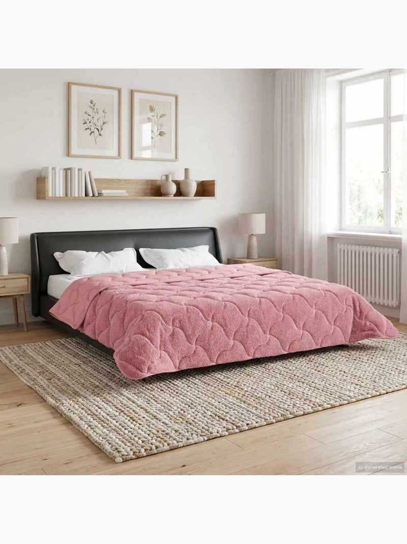 Couette d’été matelassée microfibre effet teddy anthracite - vidaxl Rose - Kiabi