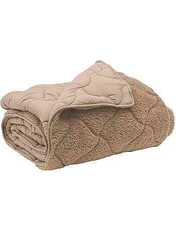 Couette d’été matelassée microfibre effet teddy anthracite - vidaxl